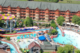 lake wilderness outdoor waterpark aerial shot