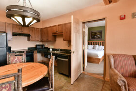 kitchen area in a suite room