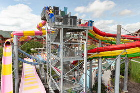 the wall outdoor waterslide at lake wilderness
