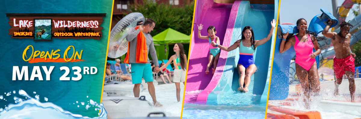 Wilderness at the Smokies Lake Wilderness outdoor waterpark opens May 24th for the 2024 season.