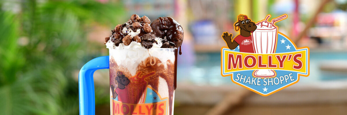 mollys shae shoppe, logo and shake