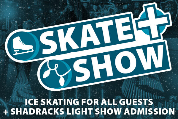 Wilderness at the Smokies Skate and Show is a great package for your holiday stay. Ice skating for all guests and Shadracks light show admission.