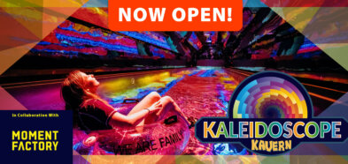 now open kaleidoscope kavern in collaboration with the moment factory