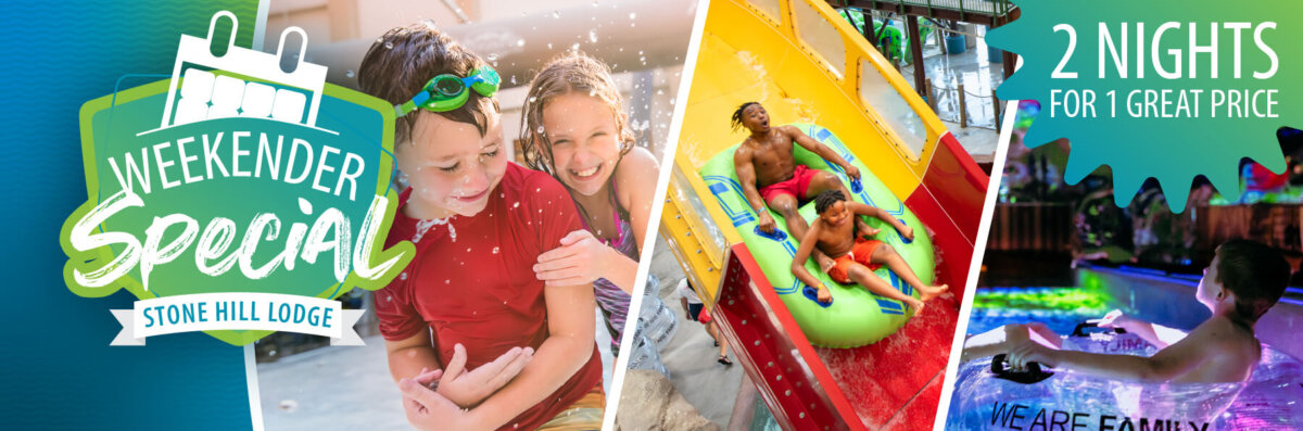 2 nights for 1 great price with our weekender special at Stone Hill Lodge
