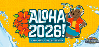 Aloha 2026 A New Year's Eve Celebration gallery image with Hawaiian themed flowers and design. For page special.
