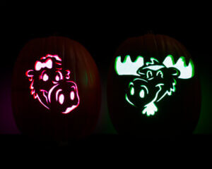 Monty and Molly pumpkin carvings at Wilderness at the Smokies.
